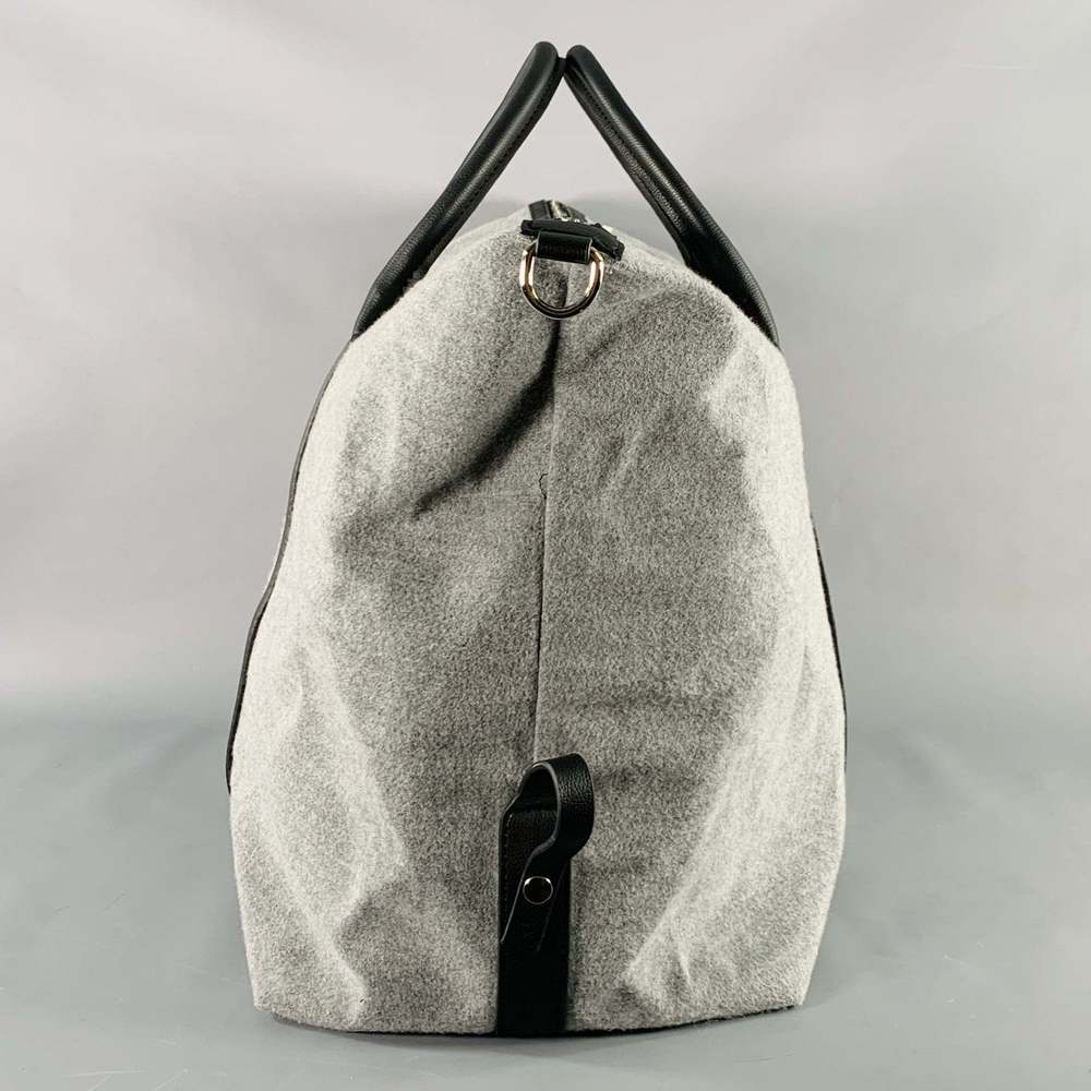 BENSON Grey Black Mixed Fabrics Leather Fabric Duffle Bag - Picture 4 of 7